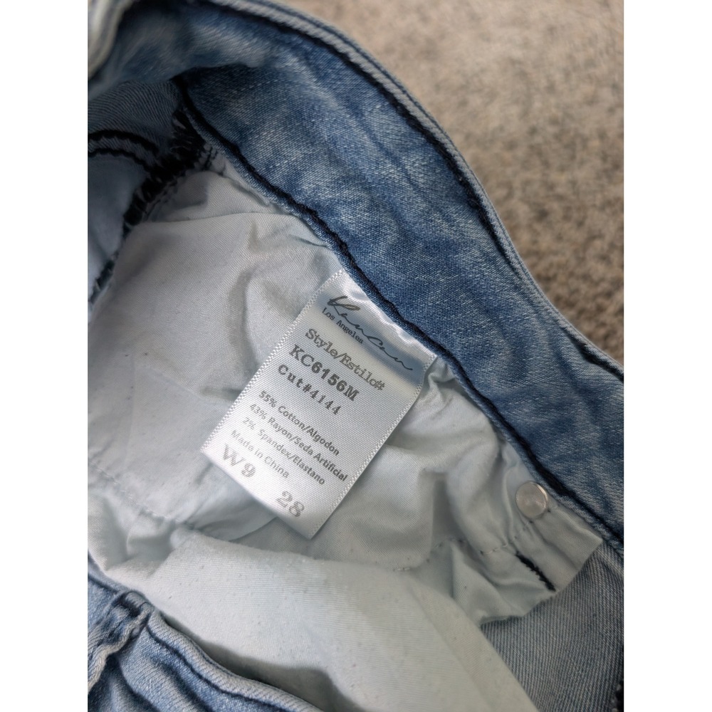 KanCan Light Wash Distressed Skinny‎ Jeans Raw Hem Size 28 W9 - Picture 3 of 7